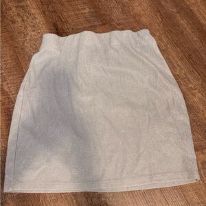 Finesse Sparkling Silver Mini Skirt